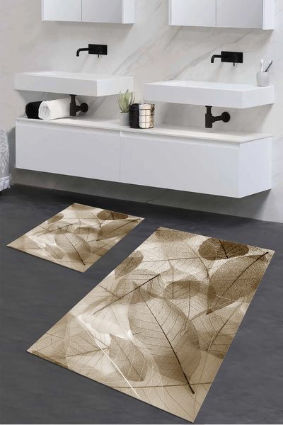 Viyana Home Covoraș de baie imprimat, anti-alunecare, lavabil, cu model de fl...