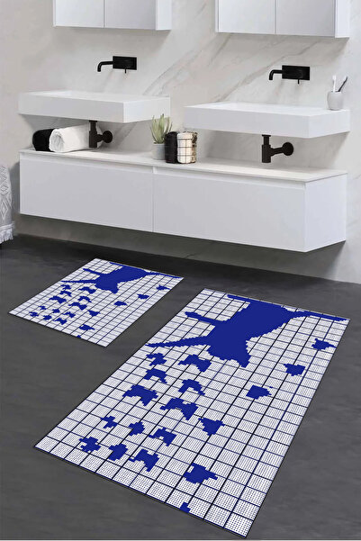 Viyana Home Covoraș de baie imprimat, anti-alunecare, lavabil, cu model de pi...
