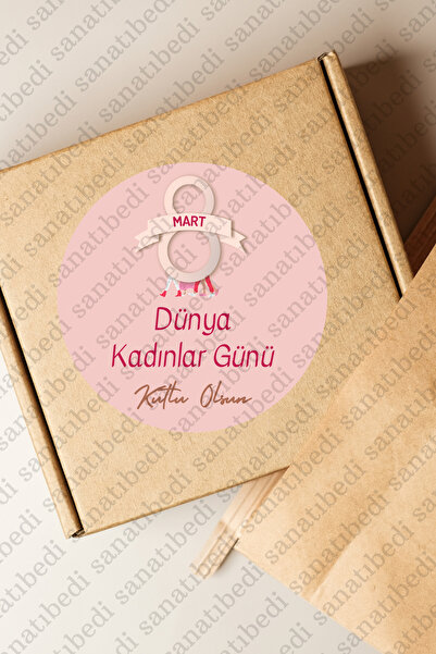 sanatıbedi 50 Adet 8 Mart Kadınlar Günü Temalı Sticker - Ambalaj Kargo Paketl...