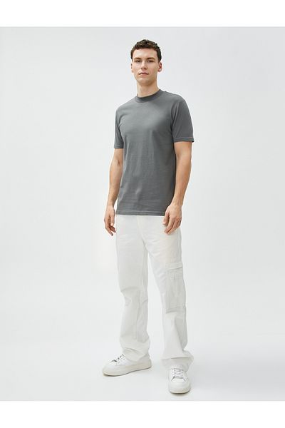 Koton Basic T-Shirt Crew Neck Slim Fit Short Sleeve Cotton
