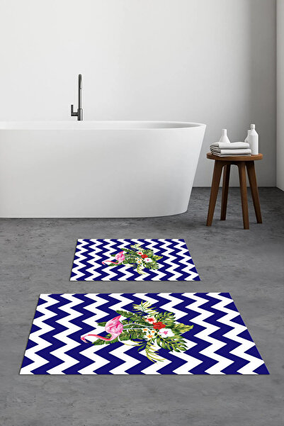 Viyana Home Covoraș de baie imprimat, anti-alunecare, lavabil, cu model de fl...