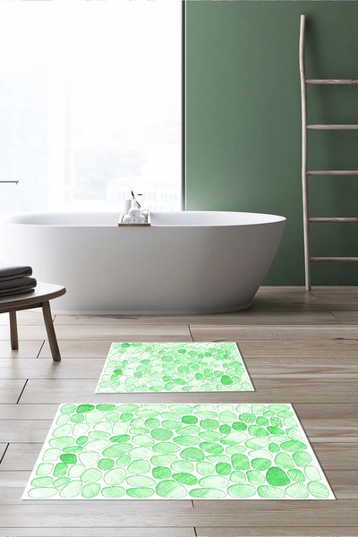 Viyana Home Ψηφιακό τυπωμένο 3D αντιολισθητικό χαλάκι μπάνιου που πλένεται, σετ 2 τεμαχίων για τουαλέτα