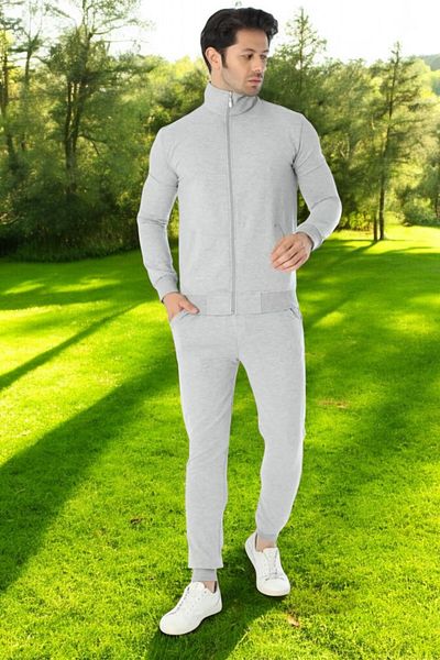 White Velvet Σετ αθλητικής φόρμας ανδρικής γκρι όρθιας λαιμόκοψης
