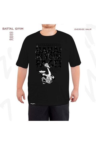 ZOKAWEAR Κύριος. Ping Haha Printed Oversize Kung Fu Panda Black T-Shirt - King Fit