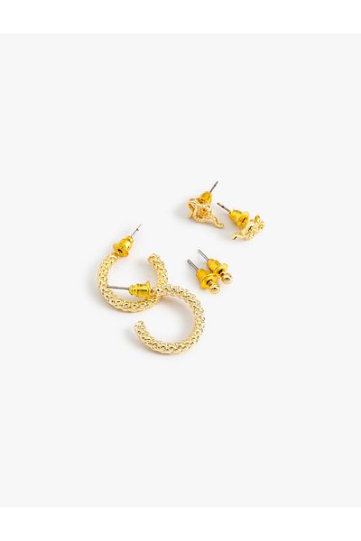 Koton Ball and Hoop Earrings Set of 3