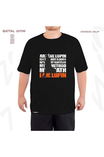 ZOKAWEAR Μαύρο μπλουζάκι Oversize I Am Lupine Printed Battal (Bol) Mold
