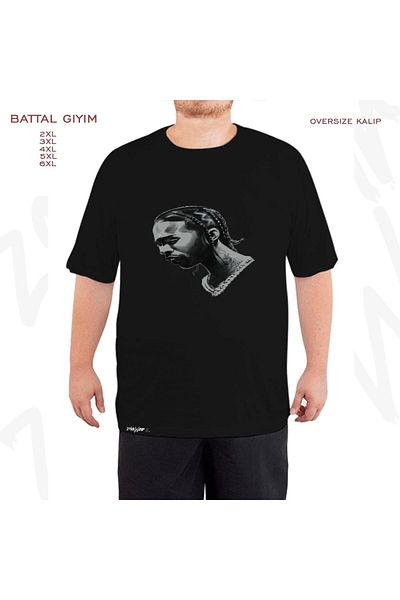 ZOKAWEAR Μαύρο μπλουζάκι Oversize Pop Smoke Printed Battal (Bol) Mold