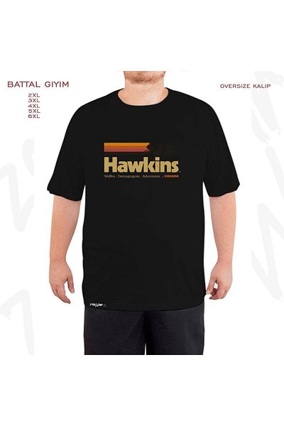 ZOKAWEAR Hawkins Indiana Vintage Printed - Μαύρο T-Shirt με υπερβολική εφαρμογή