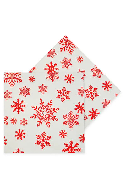 TİFOYS مناديل عيد الميلاد 33×33 سم، بنقش ندف الثلج، عبوة تحتوي على 16 قطعة