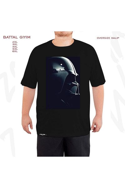ZOKAWEAR Oversize Star Wars111 Printed Battal (Bol) Mold Μαύρο T-Shirt