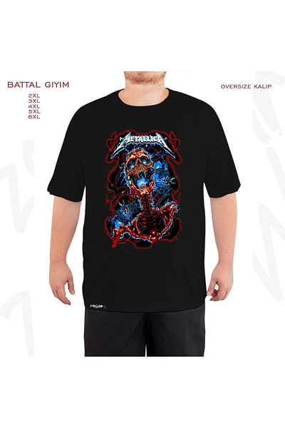 ZOKAWEAR Μαύρο μπλουζάκι Oversize Metallica v7 με στάμπα μεγάλου μεγέθους (Bol)
