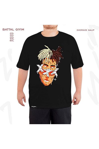 ZOKAWEAR Μαύρο μπλουζάκι Oversize Melting Xxxtentacion Printed Battal (Bol) Mold