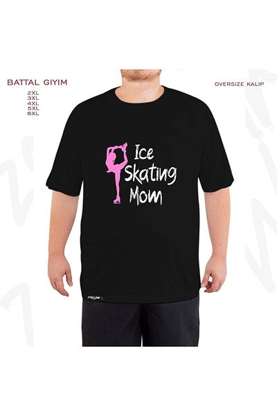 ZOKAWEAR Oversize Ice Skating Ice Skating v2 Μαύρο μπλουζάκι με στάμπα μεγάλου μεγέθους