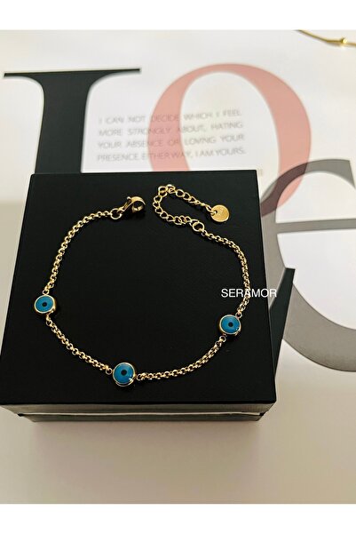 Unshakable steel 3 evil eye bracelet