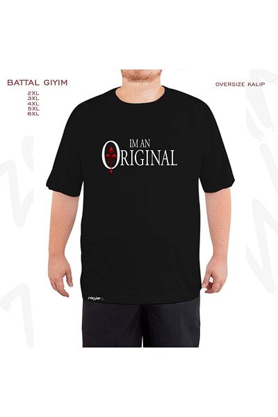 ZOKAWEAR Oversize Μαύρο T-Shirt - "I'm An Original" Τυπωμένο, Υπερμεγέθη