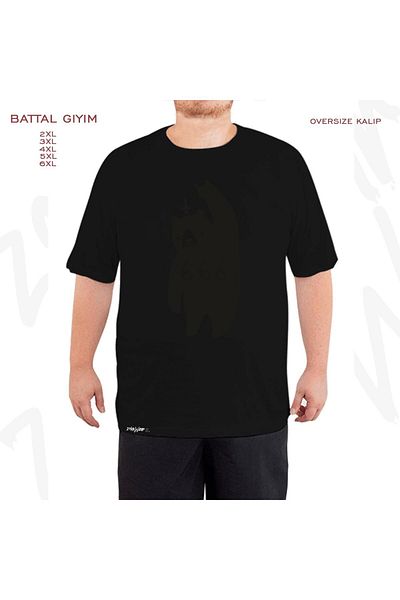 ZOKAWEAR Oversize Black Bear Metal Printed Oversize Μαύρο T-Shirt