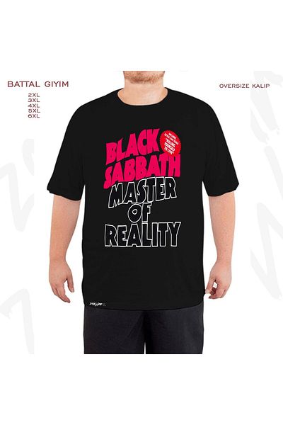 ZOKAWEAR Oversize Black Sabbath Master Of Reality Printed Battal (Bol) Mold Μαύρο T-Shirt