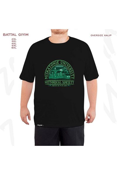 ZOKAWEAR Miskatonic Historical Society Printed - Μαύρο T-Shirt Battal Fit
