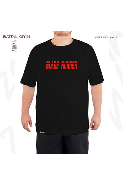 ZOKAWEAR Μαύρο μπλουζάκι Oversize Blade Runner με τυπωμένο λογότυπο Battal (Bol) Mold