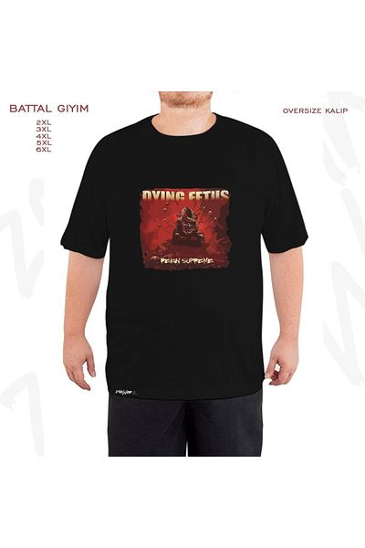 ZOKAWEAR Oversize Dying Fetus Printed Battal (Bol) Mold Μαύρο T-Shirt
