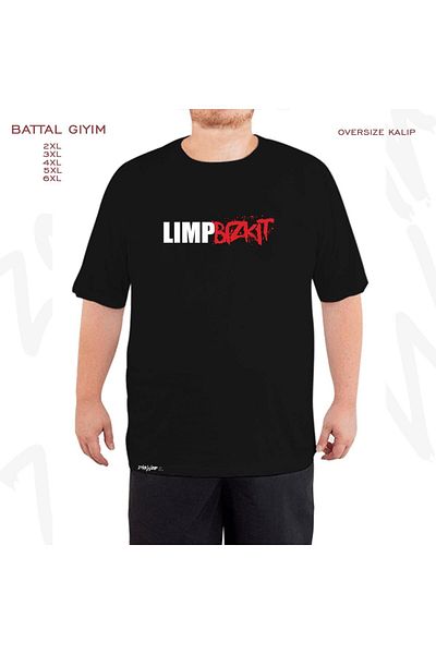 ZOKAWEAR Μαύρο μπλουζάκι Oversize Limp Bizkit με τυπωμένο λογότυπο Battal (Bol) Mold