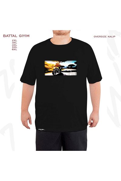 ZOKAWEAR Μαύρο μπλουζάκι Oversize Current Motor Printed Battal (Bol) Mold