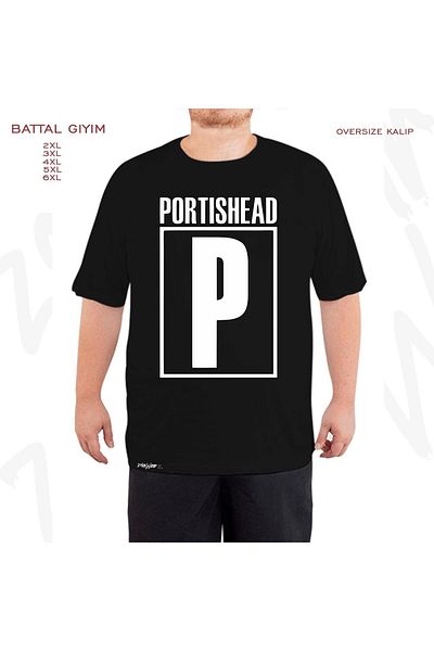 ZOKAWEAR Oversize Portishead Printed Battal (Bol) Mold Μαύρο T-Shirt