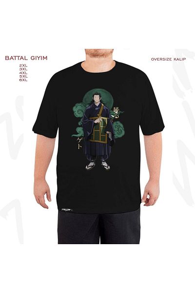 ZOKAWEAR Jujutsu Kaisen Suguru Geto Printed - Μαύρο T-Shirt με μεγάλη εφαρμογή