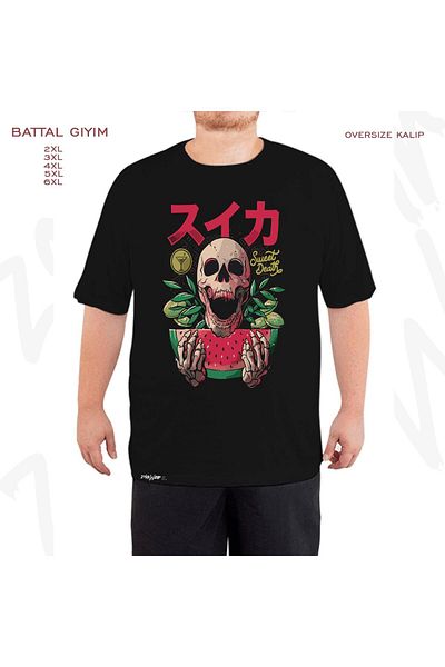ZOKAWEAR Μπλουζάκι Sweet Death - Skull Printed Μαύρο Oversize