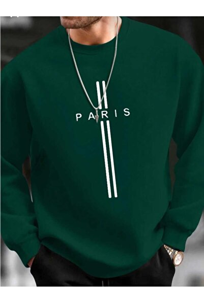 KOZİA OUTDOORS PARİS DİKEY BASKILI OVERSİZE UNİSEX O YAKA SWEAŞHİRT