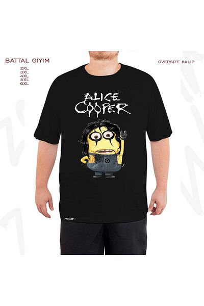 ZOKAWEAR Μαύρο μπλουζάκι με στάμπα Alice Cooper σε μεγάλο μέγεθος