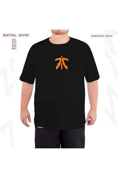 ZOKAWEAR Μαύρο μπλουζάκι Oversize Fnatic με τυπωμένο λογότυπο Battal (Bol) Mold