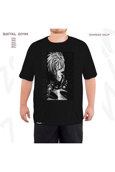 ZOKAWEAR Jenosu One Punch Genos Printed - Μαύρο T-Shirt Battal Fit