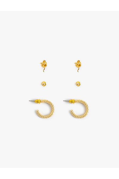 Koton Ball and Hoop Earrings Set of 3