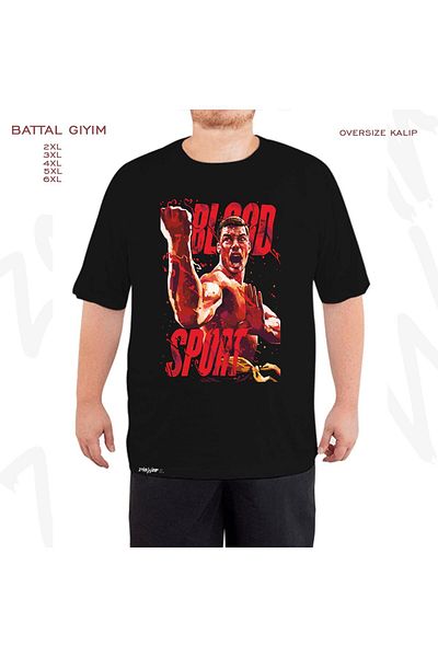 ZOKAWEAR Oversize Van Damme James Blood Sport Printed Oversize (Bol) Mold Μαύρο T-Shirt