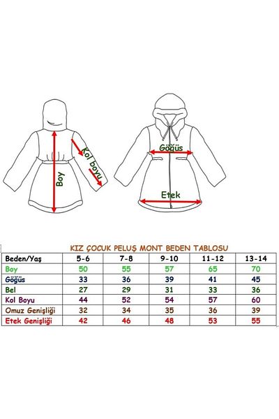 LEON CLUB Girl's Elastic Waist Plush Coat (You Can Prefer to the Size Table That You See)