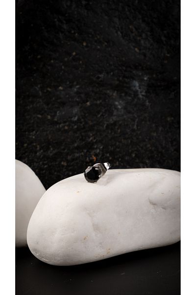 Piercing Market Steel & Silver Men's Steel Jewelry Stainless Tarnish Free Zircon Stone Fashion Earrings