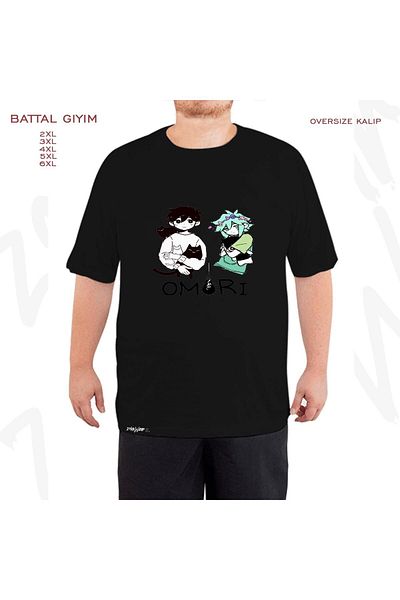 ZOKAWEAR Oversize Omori Printed Battal (Bol) Μαύρο T-Shirt