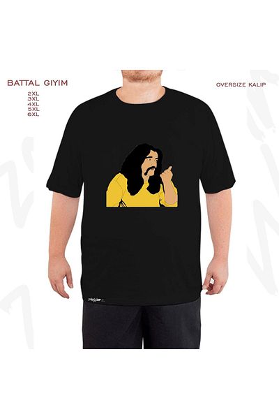 ZOKAWEAR Μαύρο μπλουζάκι Oversize Peace Manço v2 με στάμπα μεγάλου μεγέθους (πολύ)