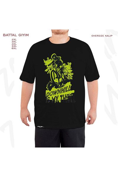 ZOKAWEAR Oversize Downhill Is My Year Printed Oversize (Bol) Mold Μαύρο T-Shirt