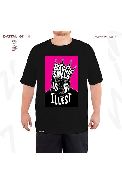 ZOKAWEAR Oversize Biggie The Notorious Big Printed Oversize (Bol) Mold Μαύρο T-Shirt