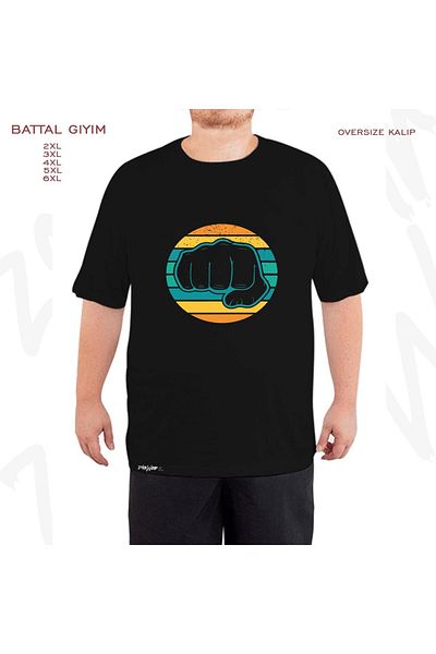 ZOKAWEAR Μαύρο μπλουζάκι με τυπωμένο σχέδιο υπερμεγέθους γροθιάς