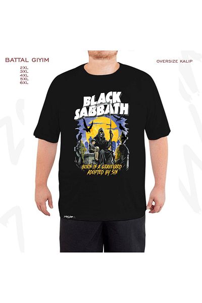 ZOKAWEAR Oversize Sin Black Sabbath Printed Oversize (Bol) Μαύρο T-Shirt