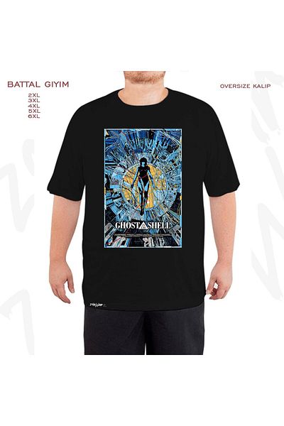 ZOKAWEAR Oversize Ghost In The Shell I Printed Outsize (Bol) Mold Μαύρο T-Shirt