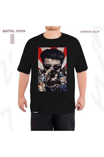 ZOKAWEAR Oversize The Boys Ba Printed Battal (Bol) Mold Μαύρο T-Shirt