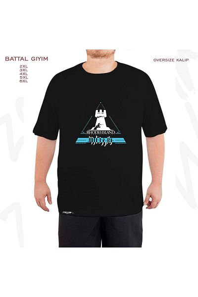 ZOKAWEAR Μαύρο μπλουζάκι με τυπωμένο λογότυπο Arknights Rhodes Island σε μεγάλο μέγεθος