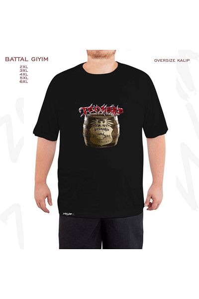 ZOKAWEAR Μαύρο μπλουζάκι Oversize Tankard Printed Battal (Bol) Fit