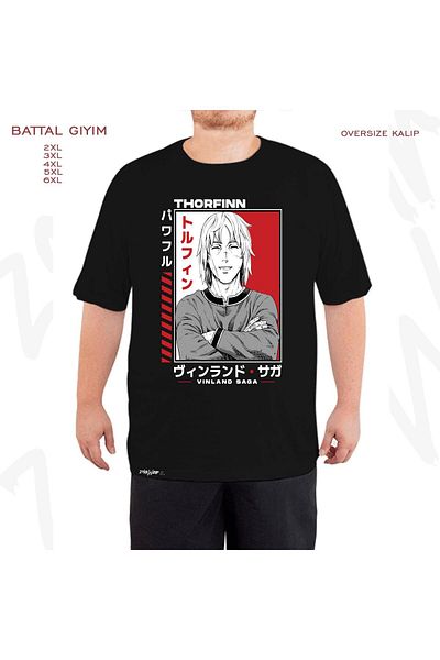 ZOKAWEAR Vinland Saga Printed - Thorfinn Smile Black Oversize T-shirt