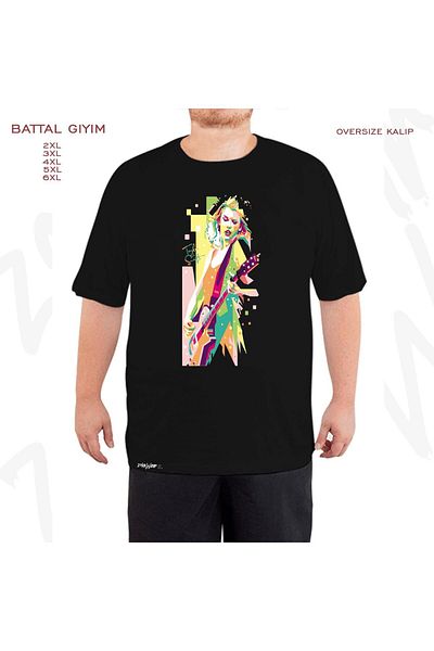 ZOKAWEAR Υπερμεγέθη μαύρο μπλουζάκι με στάμπα Taylor Swift