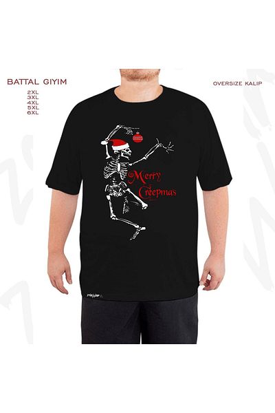 ZOKAWEAR Μαύρο μπλουζάκι με στάμπα μεγάλου μεγέθους με θέμα την γιορτή της Πρωτοχρονιάς